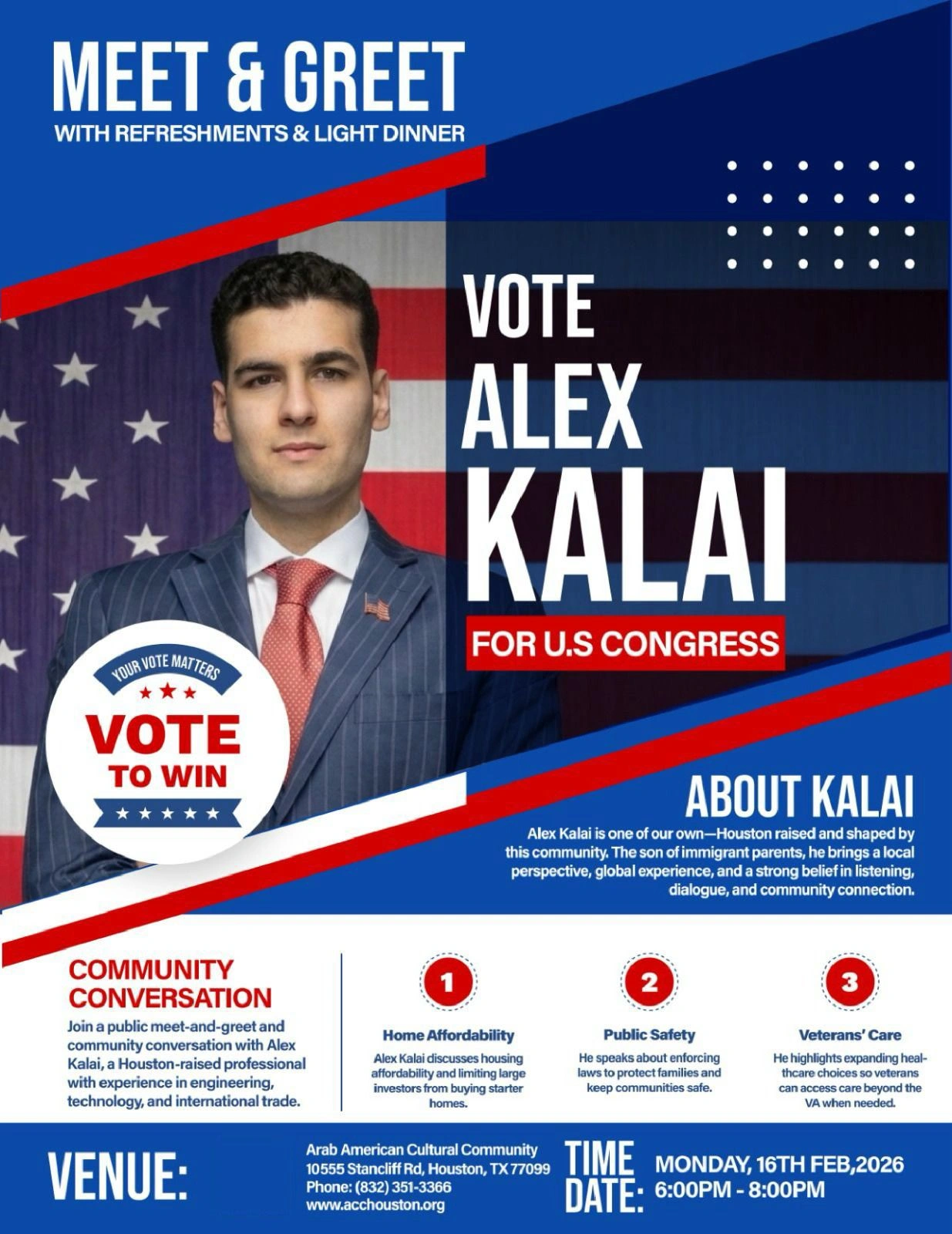 VOTE ALEX KALAI FOR U.S CONGRESS