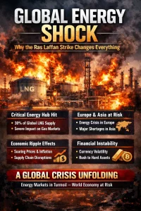 Global Energy Shock as Ras Laffan LNG facility in Qatar faces disruption impacting worldwide energy supply