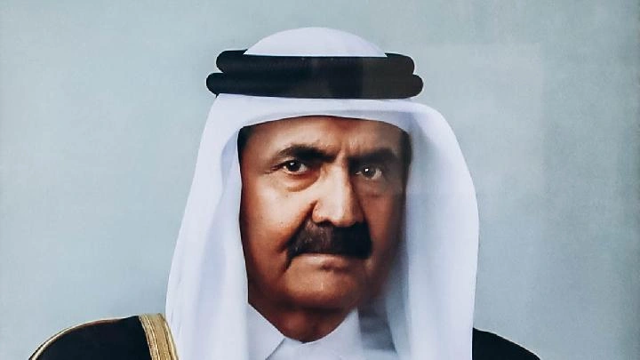 Former Qatar Emir Sheikh Hamad bin Khalifa Al Thani during an official state event.
