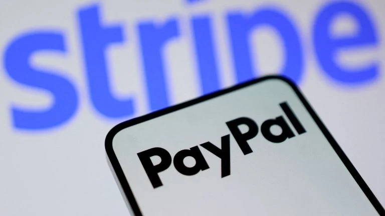 Stripe and PayPal logos representing a reported $53 billion acquisition that could boost blockchain payment adoption.