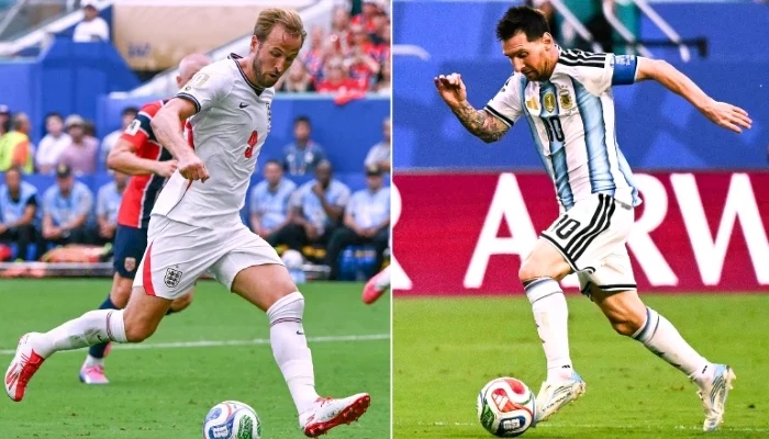 Lionel Messi in action ahead of Argentina's World Cup semi-final against England.