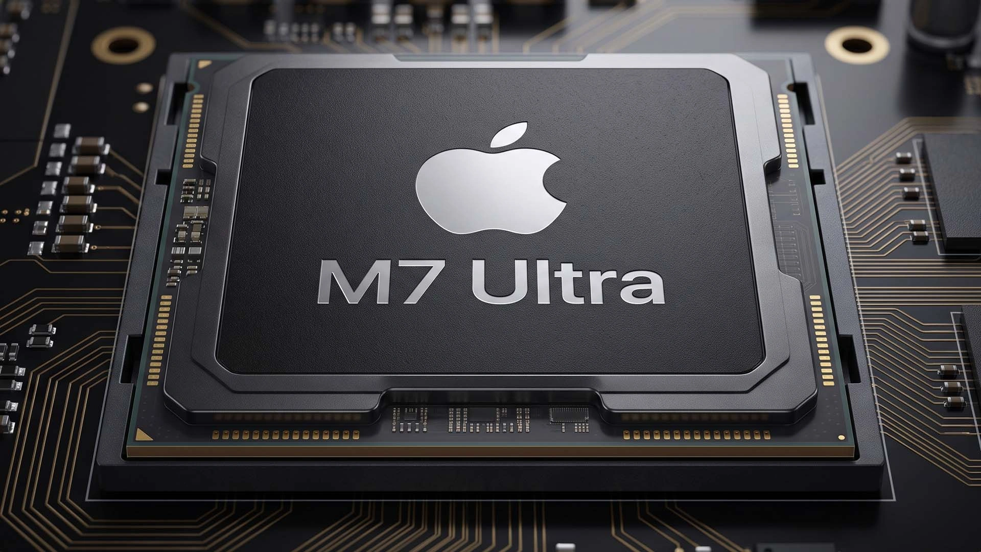 Apple Silicon chip concept representing the upcoming M7 Ultra processor with support for up to 1.5TB of unified memory.