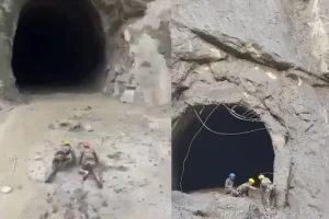 Nepal Army soldiers rescue survivors from hydropower tunnel in Rasuwa