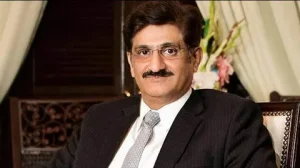 CM Sindh Syed Murad Ali Shah during official proceedings as Chief Minister of Sindh, representing the Lakyari Syed political family of Pakistan.