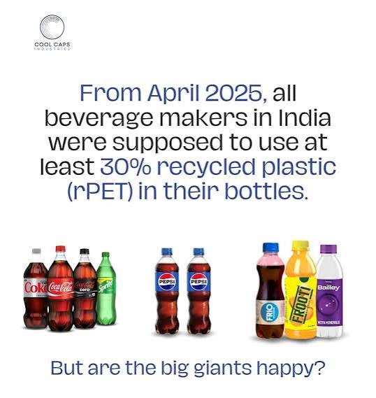 Bottled drinks on a shop shelf in Islamabad as businesses dispute a ban on recyclable PET bottles